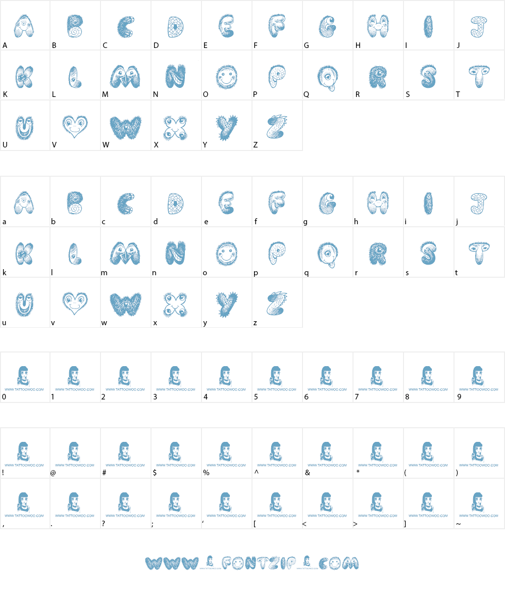 Cartoon Freak Font Character